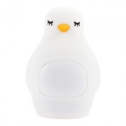A LED Night Light Penguin Outlook Alarm Clock Silicone Cute Lamp for Children (WHITE)