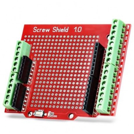 Proto Screw Shield Assembled Prototype Terminal Expansion Board for Arduino (RED)