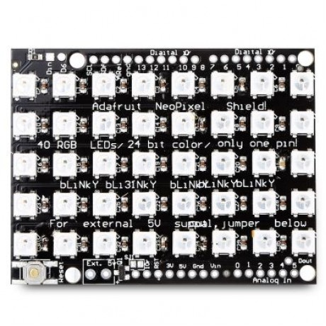 40 Bit WS2812B 5050 RGB LED Driver Development Module Board for Arduino  (JET BLACK)