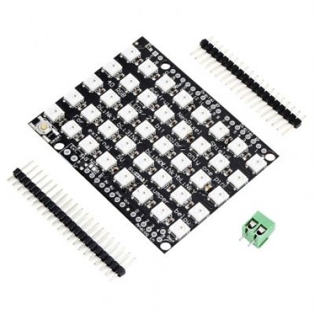 40 Bit WS2812B 5050 RGB LED Driver Development Module Board for Arduino  (JET BLACK)