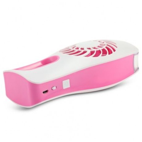 Mini USB Handheld Beauty Moisturizing Fan with Cooling Spray Humidifier (ROSE RED)