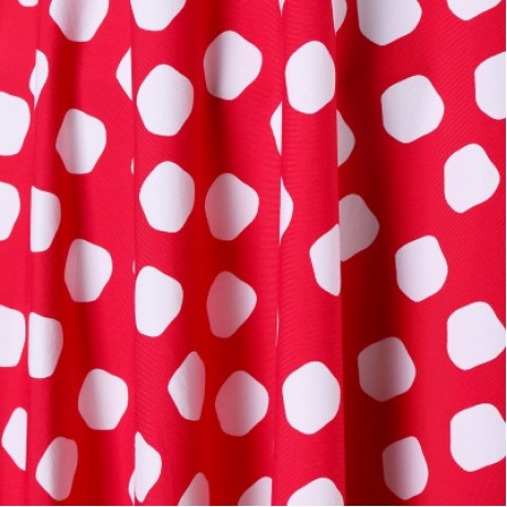 Plunging Neck One Piece Polka Dot Swimwear (RED)