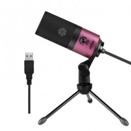 FIFINE K669 USB Wired Microphone with Recording Function for PC Laptop  (BLACK AND PINK)