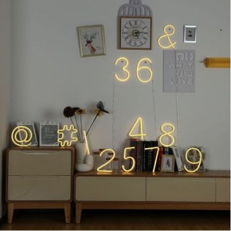 LED Neon Light Sign AA Battery Powered for Home Party Decoration  (WARM WHITE)