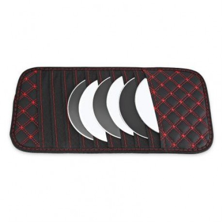 Car Sun Visor CD DVD VCD Holder 10 Discs Storage Clip (BLACK)