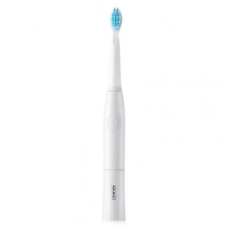 SEAGO E2 Waterproof Sonic Electric Toothbrush with 2 Brush Heads (WHITE)