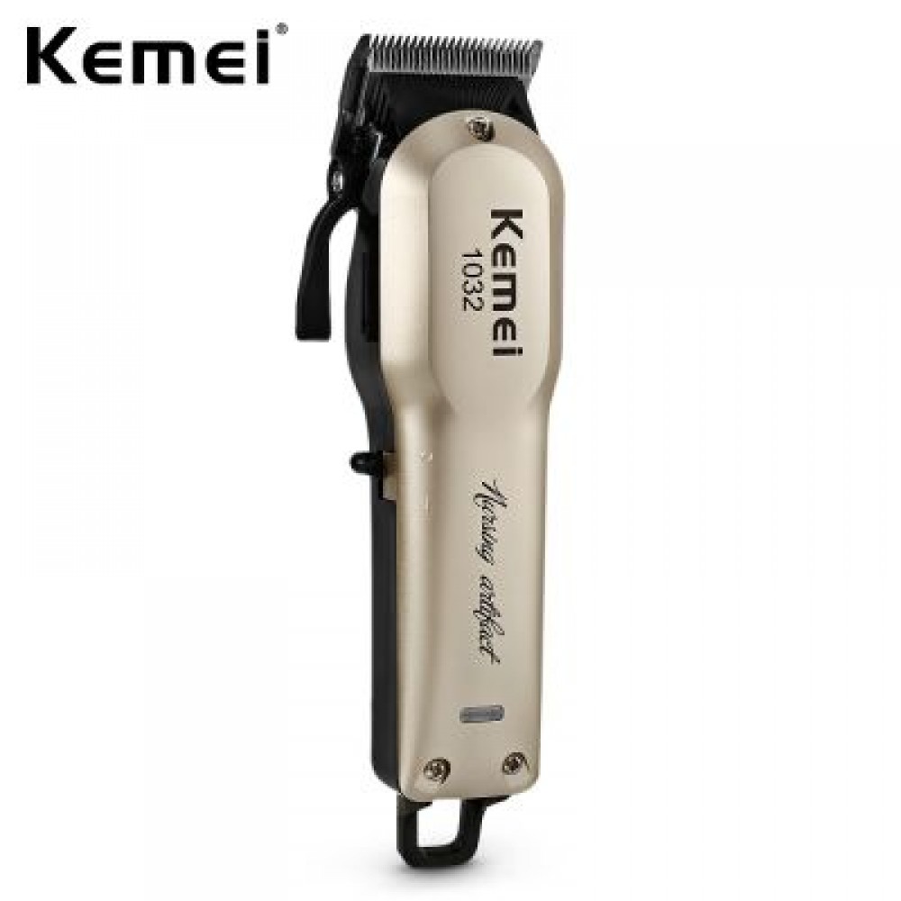 Kemei KM - 1032 Adjustable Cordless Powerful Motor Hair Clipper with 4 Guide Comb (GOLD) Kemei KM - 1032 Adjustable Cordless Powerful Motor Hair Clipper with 4 Guide Comb (GOLD)