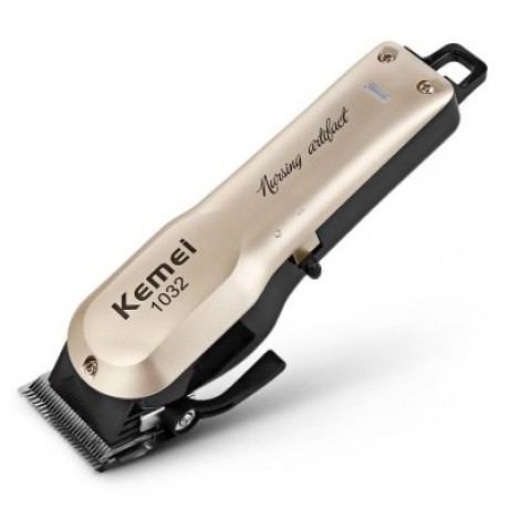 Kemei KM - 1032 Adjustable Cordless Powerful Motor Hair Clipper with 4 Guide Comb (GOLD)