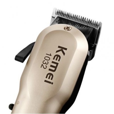 Kemei KM - 1032 Adjustable Cordless Powerful Motor Hair Clipper with 4 Guide Comb (GOLD)