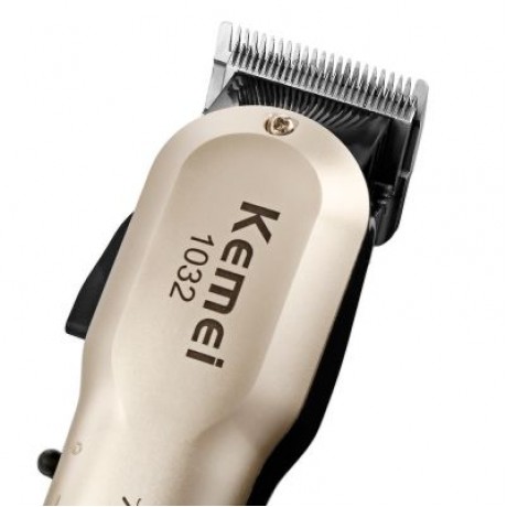 Kemei KM - 1032 Adjustable Cordless Powerful Motor Hair Clipper with 4 Guide Comb (GOLD)