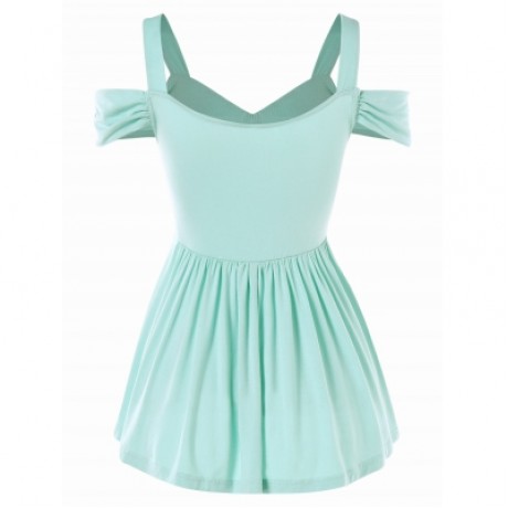 Bare Shoulder Swing T-shirt (PALE BLUE LILY)