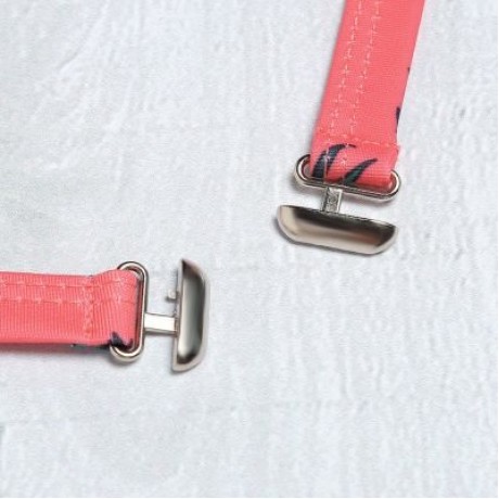 Plunge Neck Flounce Backless Padded Floral Print Low Waist Women Bikini Set (WATERMELON PI