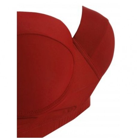 Plus Size High Waist Halter Polka Dot Bikini (RED)