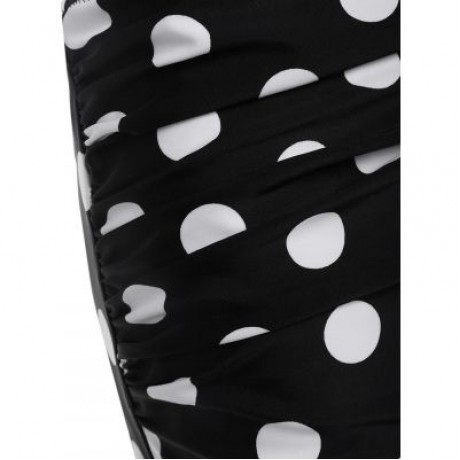 Plus Size High Waist Halter Polka Dot Bikini (RED)