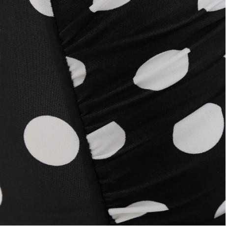 Plus Size High Waist Halter Polka Dot Bikini (SUNRISE ORANGE)