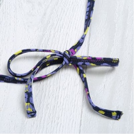 Halter Neck Backless Cut Out Print Tied Low Waist Women Bikini Set (PURPLE MONSTER)