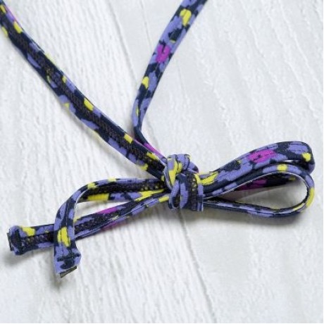 Halter Neck Backless Cut Out Print Tied Low Waist Women Bikini Set (PURPLE MONSTER)