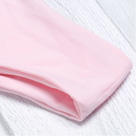 Strapless Padded Solid Color High Waist Two-piece Women Bikini Set (LIGHT PINK)