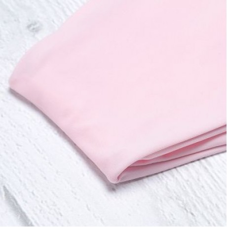 Strapless Padded Solid Color High Waist Two-piece Women Bikini Set (LIGHT PINK)