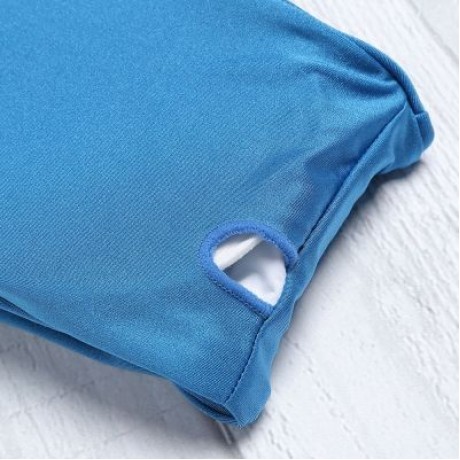 Strapless Padded Solid Color High Waist Two-piece Women Bikini Set (BLUE IVY)