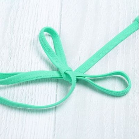 Halter Neck Backless Cut Out Tied Strap Low Waist Women Bikini Set (BLUE GREEN)