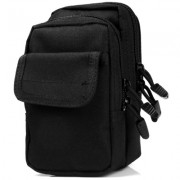 X2 Outdoor Mobile Phone Pocket Waist Bag Sundries Pack Hiking Cycling Supplies (BLACK)