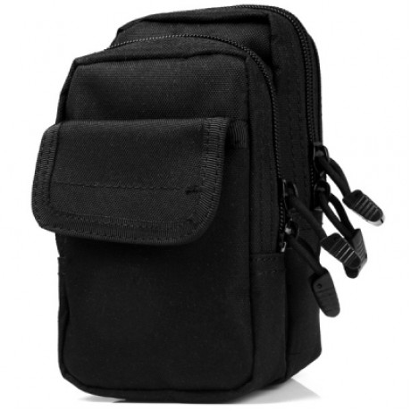 X2 Outdoor Mobile Phone Pocket Waist Bag Sundries Pack Hiking Cycling Supplies (BLACK)