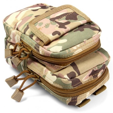 X2 Outdoor Mobile Phone Pocket Waist Bag Sundries Pack Hiking Cycling Supplies (BLACK)