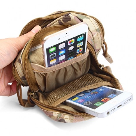 X2 Outdoor Mobile Phone Pocket Waist Bag Sundries Pack Hiking Cycling Supplies (BLACK)