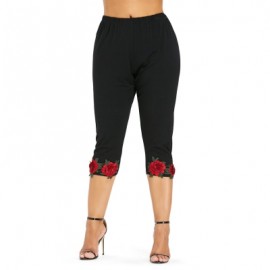 Plus Size High Rise Cropped Leggings (BLACK)