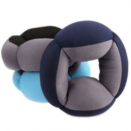 A Annular Nap Pillow Office Lazy Sleep Cushion Blinker Circle Neck Protection (BLACK)