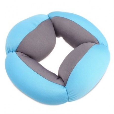 A Annular Nap Pillow Office Lazy Sleep Cushion Blinker Circle Neck Protection (BLUE)