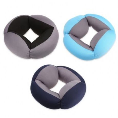 A Annular Nap Pillow Office Lazy Sleep Cushion Blinker Circle Neck Protection (BLUE)
