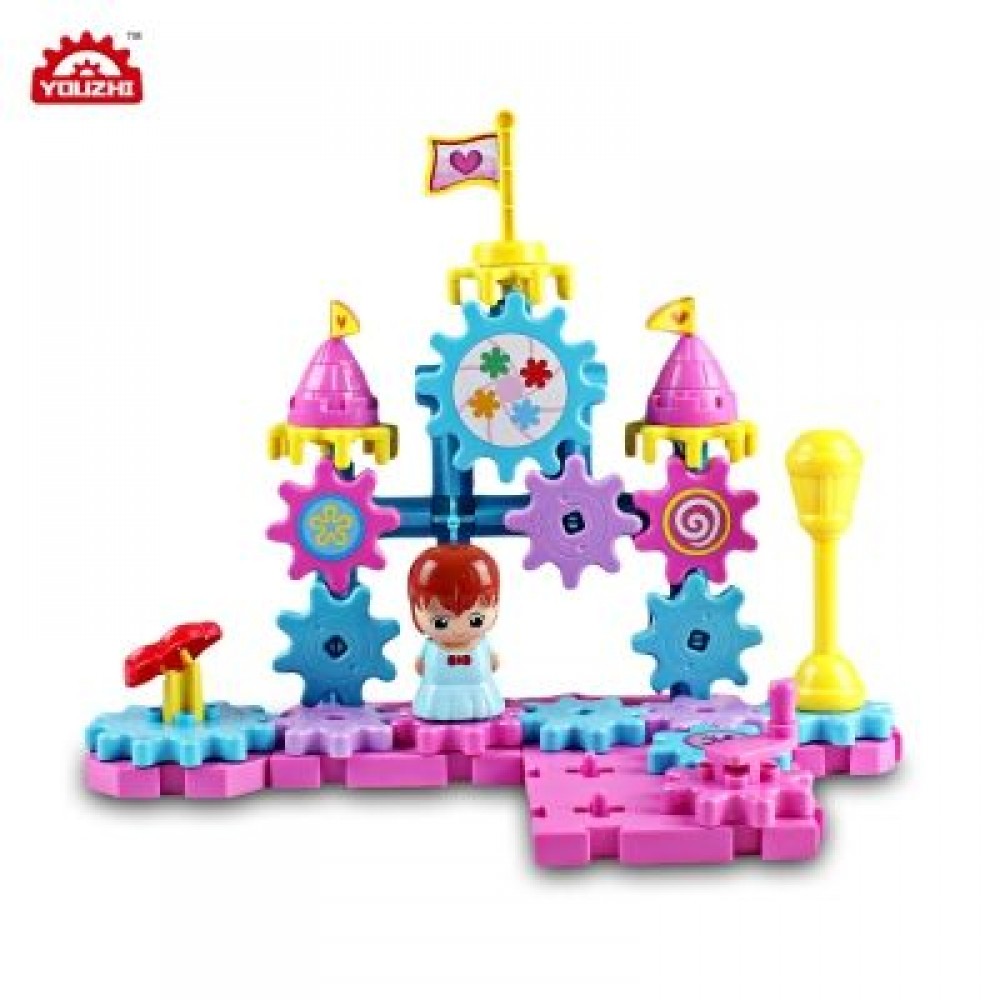 YOUZHI TS5403A - 2 55PCS Kids Assembled Gear Building Blocks Castle Toys (MULTI)
