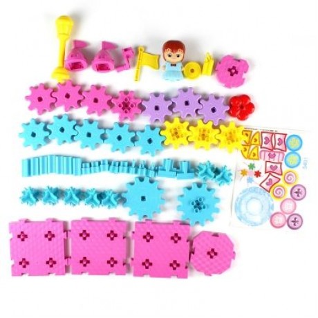YOUZHI TS5403A - 2 55PCS Kids Assembled Gear Building Blocks Castle Toys (MULTI)
