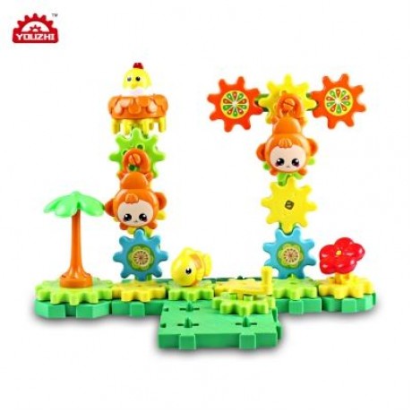 YOUZHI TS5303A - 2 54PCS Kids Assembled Gear Building Blocks Forest Toy  (MULTI)