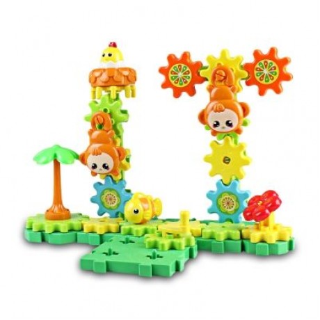 YOUZHI TS5303A - 2 54PCS Kids Assembled Gear Building Blocks Forest Toy  (MULTI)