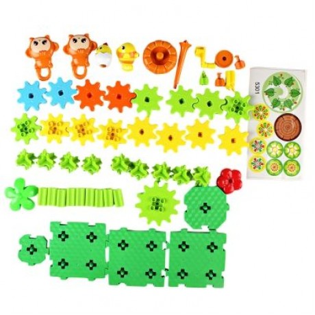 YOUZHI TS5303A - 2 54PCS Kids Assembled Gear Building Blocks Forest Toy  (MULTI)