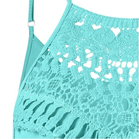 Lace Crochet Spaghetti Strap Tank Top (MINT GREEN)