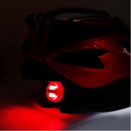 Deemount Cycling Helmet All-round Protection EPS Back Taillight Riding Device (BLACK)
