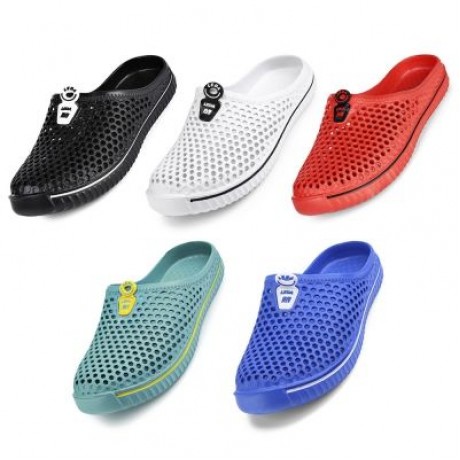 Unisex Trendy Hole Slippers Garden Beach Clogs Rain Outdoor Sandals (WHITE)
