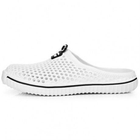 Unisex Trendy Hole Slippers Garden Beach Clogs Rain Outdoor Sandals (WHITE)