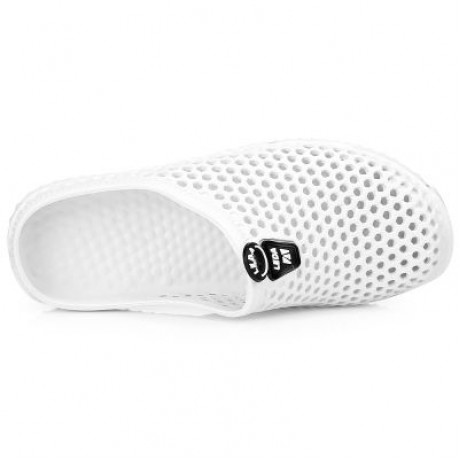 Unisex Trendy Hole Slippers Garden Beach Clogs Rain Outdoor Sandals (WHITE)