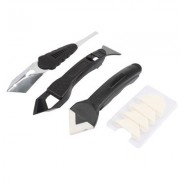 3 in 1 Joint Sealant Silicone Grout Caulk Tool Set Remover Scraper Applicator (BLACK)