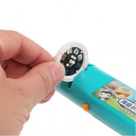 Flashlight Projector Sleep Story Slide Light Lamp Educational Toy (BLUE)