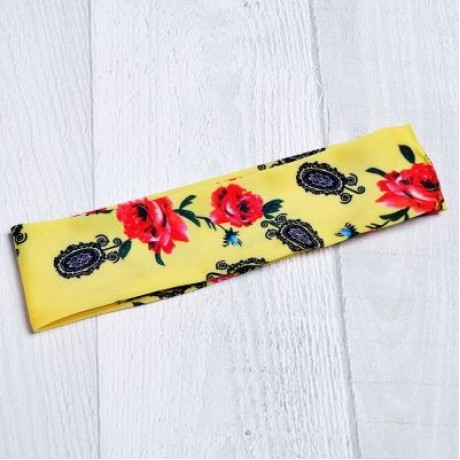 Strapless Padded Floral Print Low Waist Women Bikini Set (YELLOW)