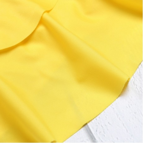 Halter Neck Padded Flounce Print High Waist Women Bikini Set (YELLOW)