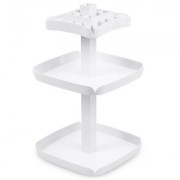 Multifunctional Cosmetics Makeup 3-layer Rotatable Storage Box Holder (WHITE)