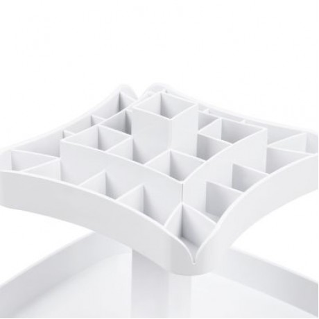 Multifunctional Cosmetics Makeup 3-layer Rotatable Storage Box Holder (WHITE)