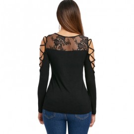 Cold Shoulder Criss Cross T-shirt (BLACK)